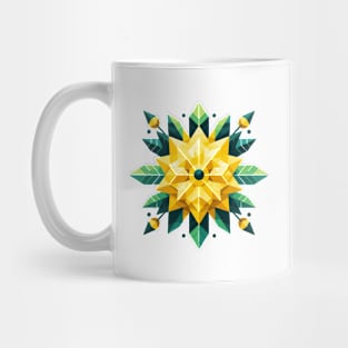 Abstract Yellow Flower Mug